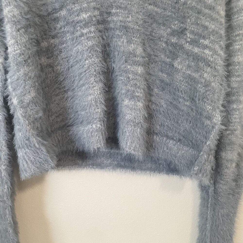 Free People Womens S Serendipity Sweater Grey Blue Boho Eyelash Soft Cozy - Picture 6 of 12
